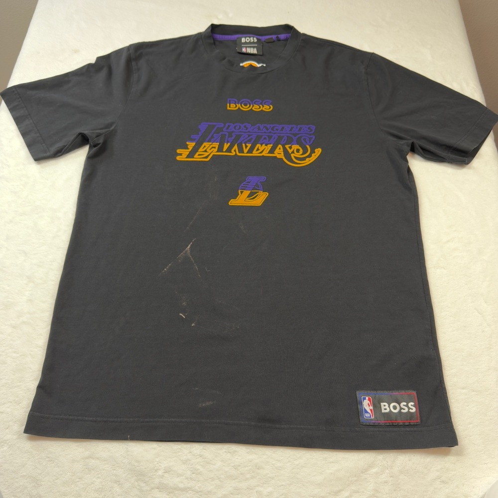 LA Lakers CollaborationHugo Boss NBA T-Shirt Mens XL Black Good Graphic Tee